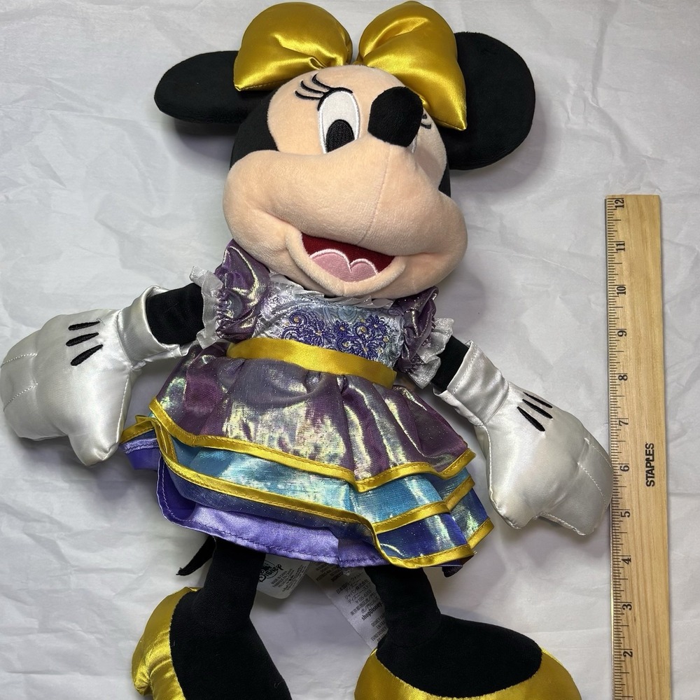 Disney Parks WDW 50th Anniversary Minnie Mouse Plush 16"‎ EARidescent Toy